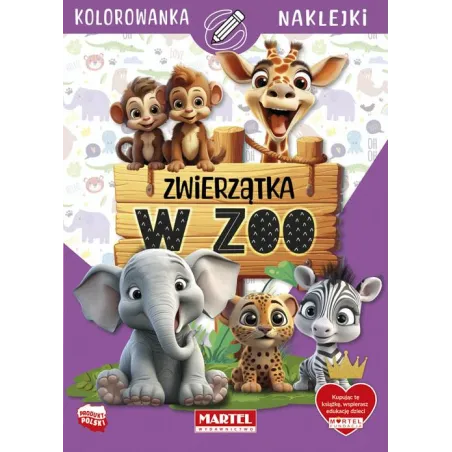 Zwierzątka W Zoo. Kolorowanka Z Naklejkami