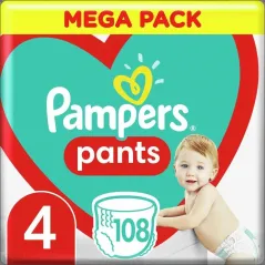 PIELUCHOMAJTKI PAMPERS PANTS 108 SZT ROZMIAR 4 MEGA PACK 9-15 KG - Procter & Gamble