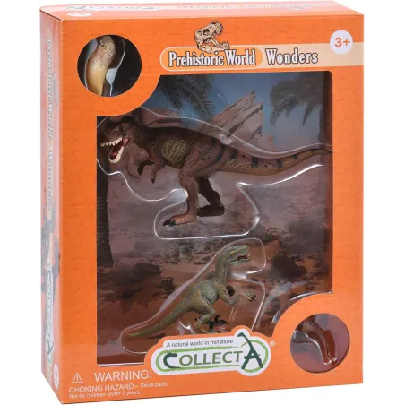 Zestaw Figurek Dinozaurów Tyranozaur Velociraptor Collecta 89126