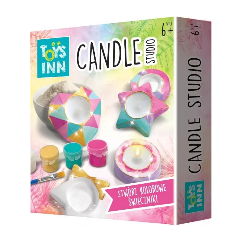 CANDLES STUDIO ZESTAW KREATYWNY DO ROBIENIA GIPSOWYCH ŚWIECZNIKÓW 6+