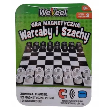WEVEEL SZACHY I WARCABY GRA MAGNETYCZNA PODRÓŻNA 3+