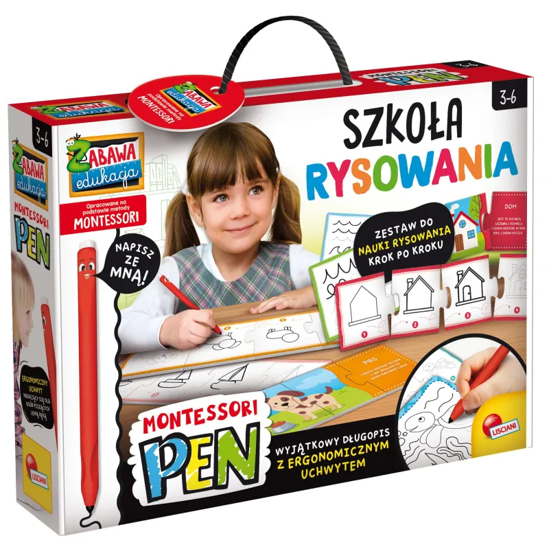 MONTESSORI PEN LISCIANI NAUKA RYSOWANIA KROK PO KROKU 3-6 LAT