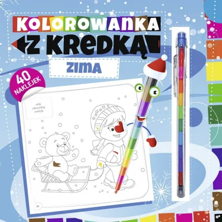 Zima. Kolorowanka Z Kredką