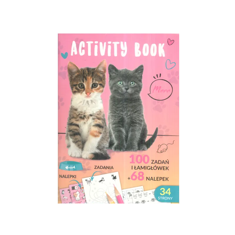 ACTIVITY BOOK 100 ZADAŃ I ŁAMIGŁÓWEK KOTY - Derform
