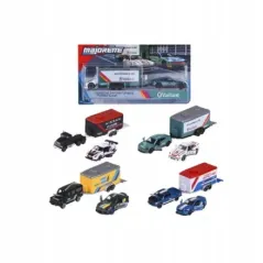 RACING DELUXE PRZYCZEPY MIX ZESTAW POJAZDÓW I AKCESORIÓW MAJORETTE 3+