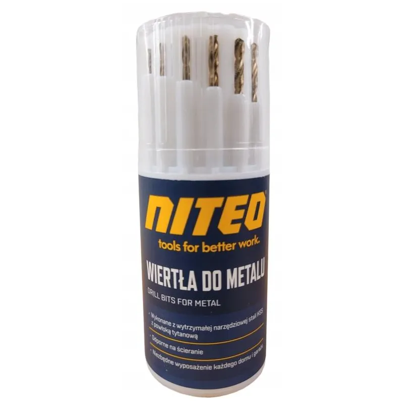 ZESTAW WIERTEŁ METALOWYCH NITEO 11 ELEMENTÓW