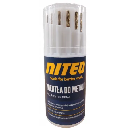 ZESTAW WIERTEŁ METALOWYCH NITEO 11 ELEMENTÓW