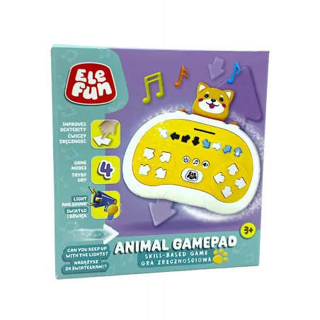 Animal Gamepad Gra Zręcznościowa Piesek Żółta Elefun 3+