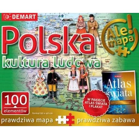 Polska Kultura Ludowa Puzzle 100 Elementów + Atlas I Plakat