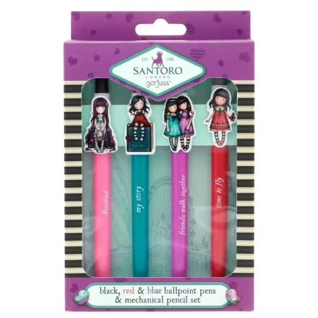 Zestaw 4 Długopisów Santoro Gorjuss Do Szkoły I Biura