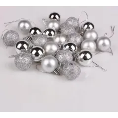 ZESTAW 40 SZTUK BOMBKI CHOINKOWE SZARE