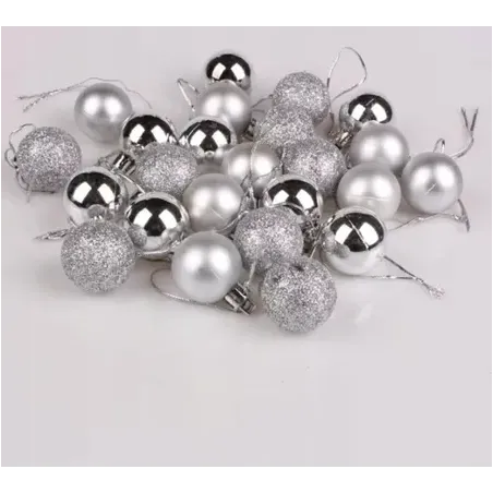 ZESTAW 40 SZTUK BOMBKI CHOINKOWE SZARE