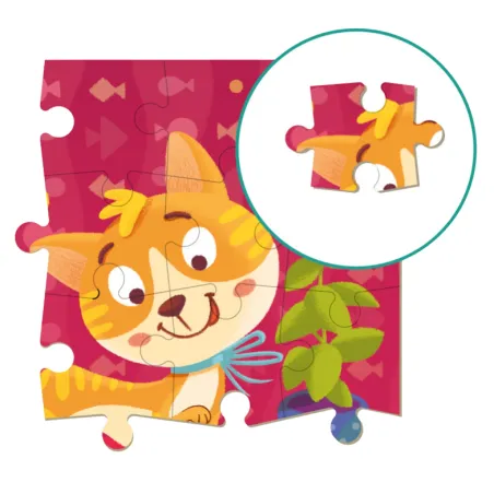 KOTEK PUZZLE 16 ELEMENTÓW DODO 3+