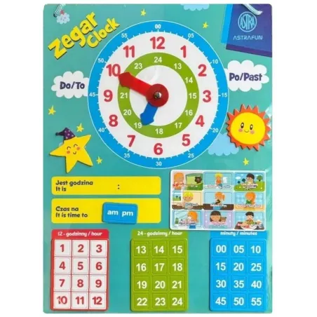 Nauka Zegara. Magnetyczny Zestaw Edukacyjny Astrafun