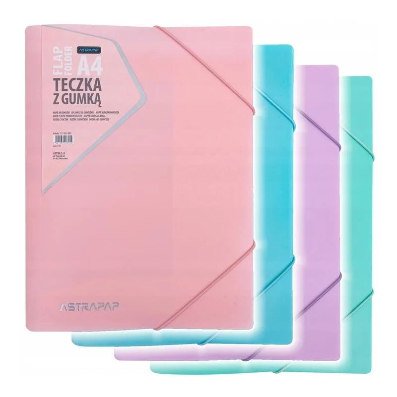 TECZKA PLASTIKOWA Z GUMKĄ A4