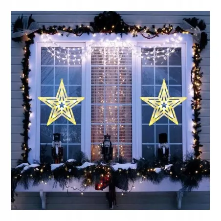 Gwiazda Led Na Okno 40Cm Ozdoba Świetlna Na Baterie