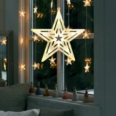 GWIAZDA LED NA OKNO 40CM OZDOBA ŚWIETLNA NA BATERIE