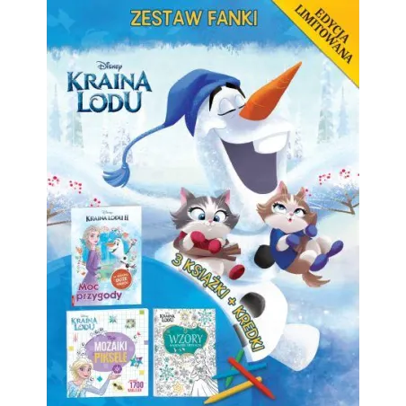 Disney Kraina Lodu. Zestaw Fanki. 3 Książki + Kredki