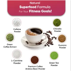 WEGAŃSKA KAWA SKINNY COFFEE 28-DNIOWY PROGRAM KONTROLI WAGI 28 SASZETEK SUPERFOOD 7W1