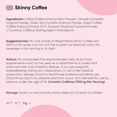 WEGAŃSKA KAWA SKINNY COFFEE 28-DNIOWY PROGRAM KONTROLI WAGI 28 SASZETEK SUPERFOOD 7W1