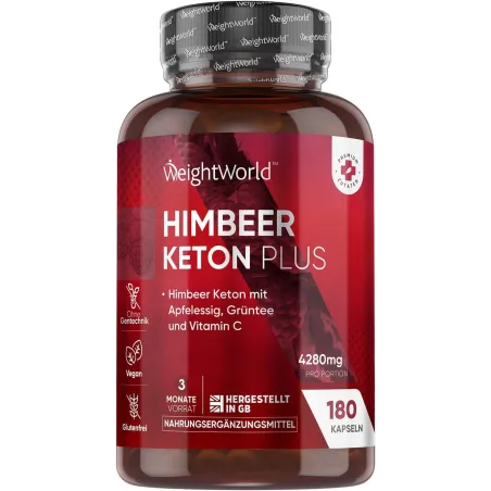 Raspberry Ketone Plus Kapsułki Wegańskie Dieta Ketogeniczna 180 Szt Weightworld