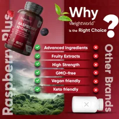 Raspberry Ketone Plus Kapsułki Wegańskie Dieta Ketogeniczna 180 Szt Weightworld