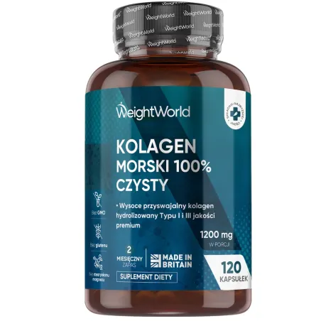 CZYSTY KOLAGEN MORSKI WEIGHTWORLD 1200 MG 120 KAPSUŁEK