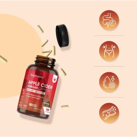 Ocet Jabłkowy W Kapsułkach Z Cayenne Imbirem I Kurkumą Weightworld 180 Kapsułek