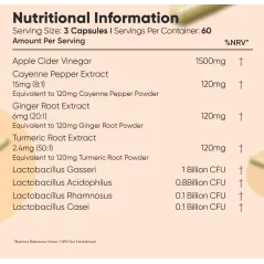 OCET JABŁKOWY W KAPSUŁKACH Z CAYENNE IMBIREM I KURKUMĄ WEIGHTWORLD 180 KAPSUŁEK