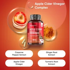 OCET JABŁKOWY W KAPSUŁKACH Z CAYENNE IMBIREM I KURKUMĄ WEIGHTWORLD 180 KAPSUŁEK