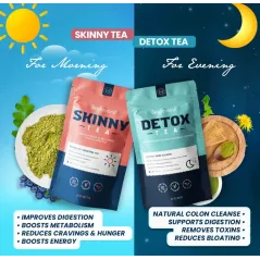 Detoks I Oczyszczenie Zestaw Herbat Weightworld Skinny Tea + Detox Tea 56 Torebek