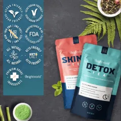 DETOKS I OCZYSZCZENIE ZESTAW HERBAT WEIGHTWORLD SKINNY TEA + DETOX TEA 56 TOREBEK