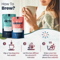 DETOKS I OCZYSZCZENIE ZESTAW HERBAT WEIGHTWORLD SKINNY TEA + DETOX TEA 56 TOREBEK