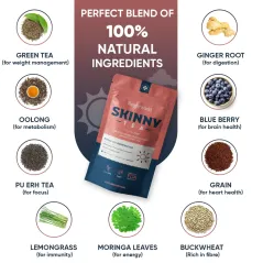 DETOKS I OCZYSZCZENIE ZESTAW HERBAT WEIGHTWORLD SKINNY TEA + DETOX TEA 56 TOREBEK