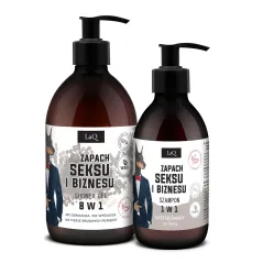 LAQ DOBERMAN ZAPACH SEKSU I BIZNESU ZESTAW DLA MĘŻCZYZN ŻEL POD PRYSZNIC 500 ML + SZAMPON 300 ML