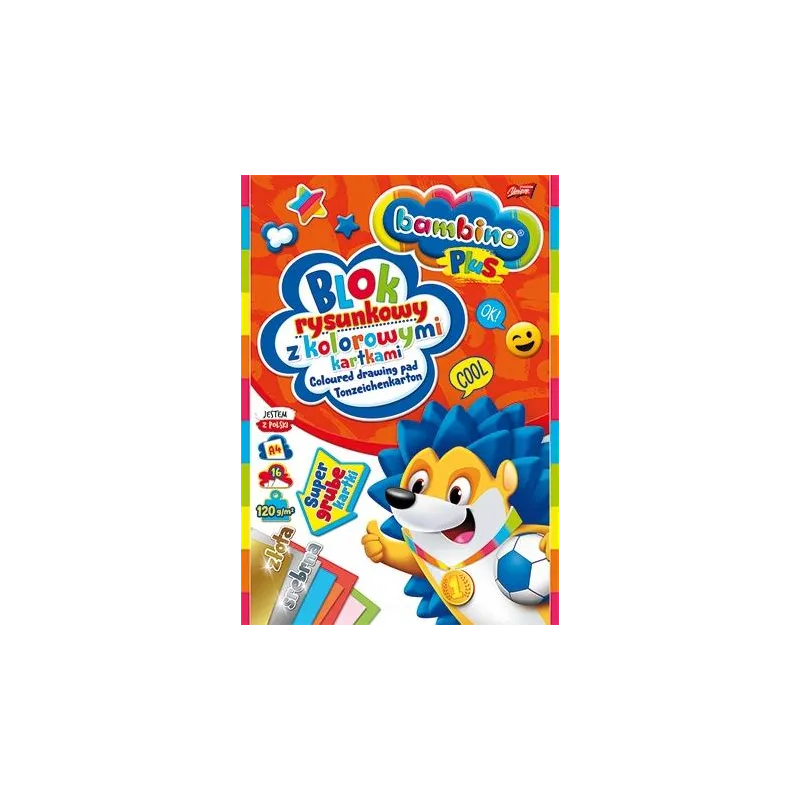 BLOK RYSUNKOWY Z KOLOROWYMI KARTKAMI 16 KARTEK A4