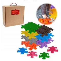 MATA PODŁOGOWA SENSORYCZNA 7 ELEMENTÓW + 4 MAŁE DLA DZIECI 12M+