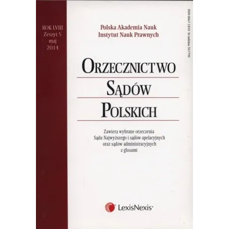 ORZECZNICTWO SĄDÓW POLSKICH 3/2014 - LexisNexis