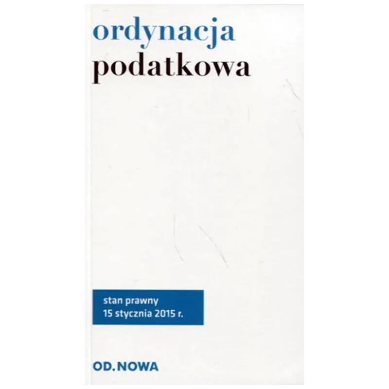 Ordynacja podatkowa  01/2015