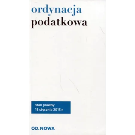 Ordynacja Podatkowa  01/2015