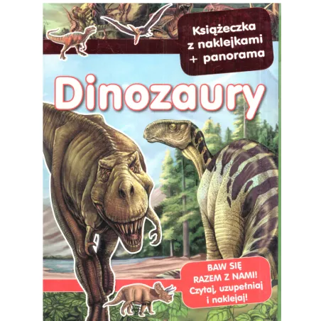 DINOZAURY KSIĄŻECZKA Z NAKLEJKAMI + PANORAMA - Arti
