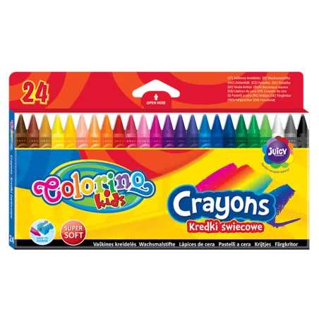 Kredki Świecowe 24 Kolory Colorino Kids