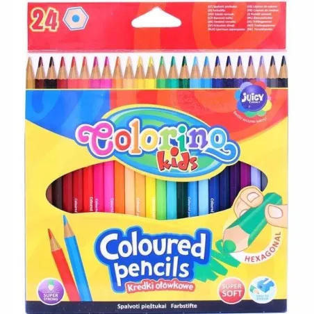 Kredki Ołówkowe Heksagonalne 24 Kolory Colorino Kids