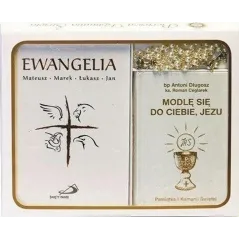 PAMIĄTKA PIERWSZEJ KOMUNII ŚWIĘTEJ MODLITEWNIK + EWANGELIA + RÓŻANIEC