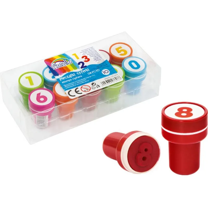 PIECZĄTKI STEMPELKI CYFERKI 10 SZTUK FIORELLO 3+