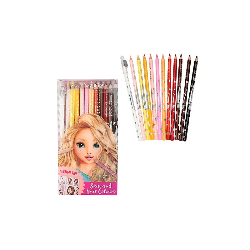KREDKI CANDY SKIN AND HAIR COLOURS 12 KOLORÓW + TEMPERÓWKA TOP MODEL - Depesche