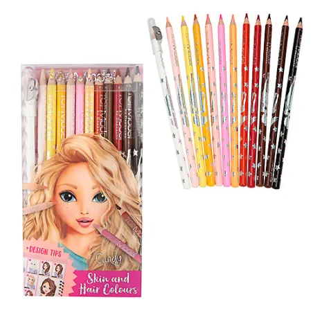 Kredki Candy Skin And Hair Colours 12 Kolorów + Temperówka Top Model