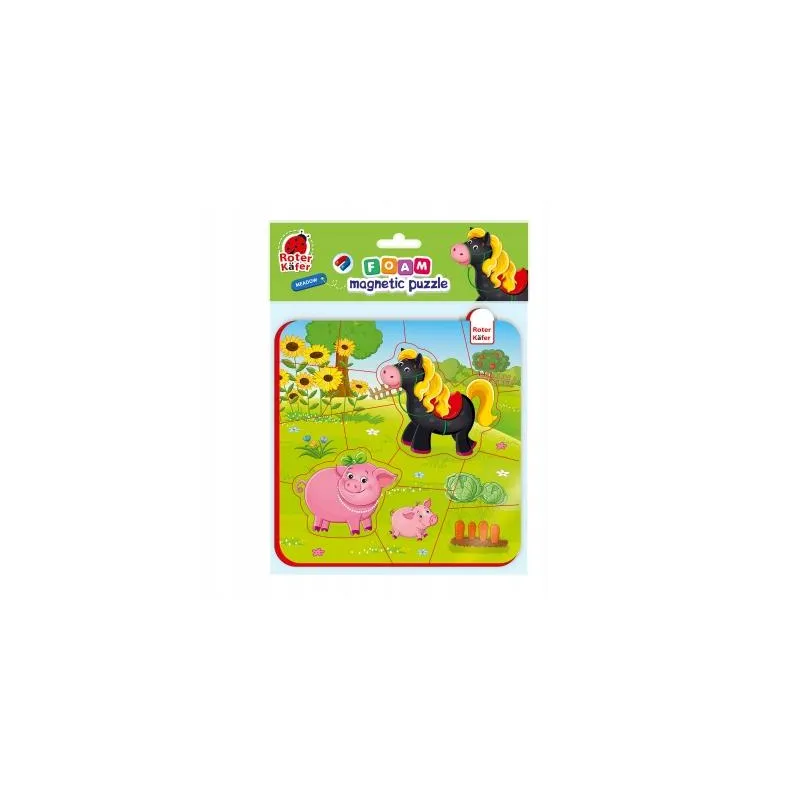 MAGNETYCZNE PUZZLE PIANKOWE ZWIERZĘTA KOŃ I ŚWINIA 3+