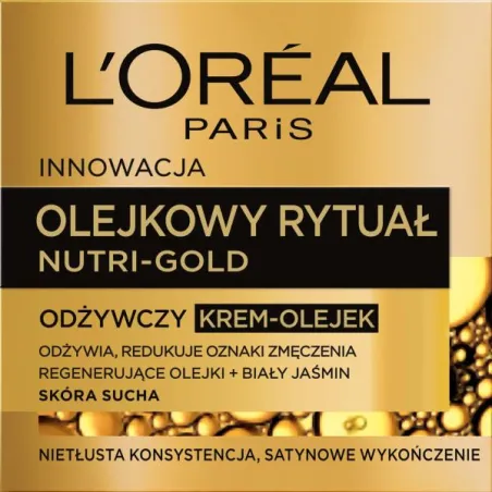 LOREAL PARIS NUTRI-GOLD OLEJKOWY RYTUAŁ ODŻYWCZY KREM-OLEJEK SKÓRA SUCHA 50 ML