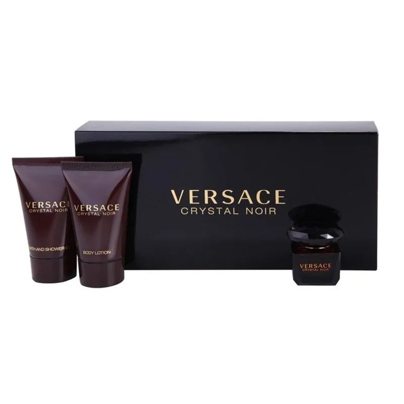 VERSACE CRYSTAL NOIR WODA TOALETOWA + ŻEL POD PRYSZNIC + BALSAM DO CIAŁA